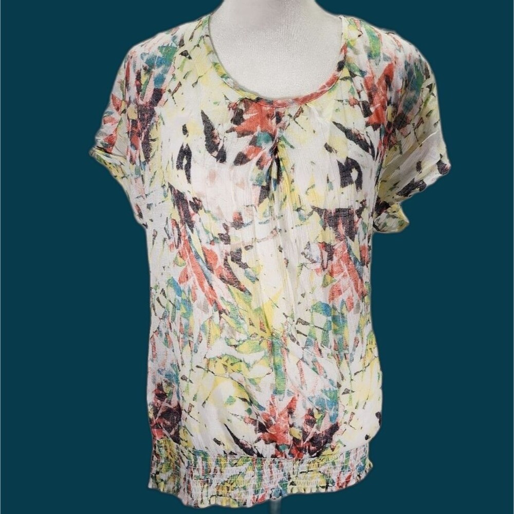 AGB semi sheer floral top